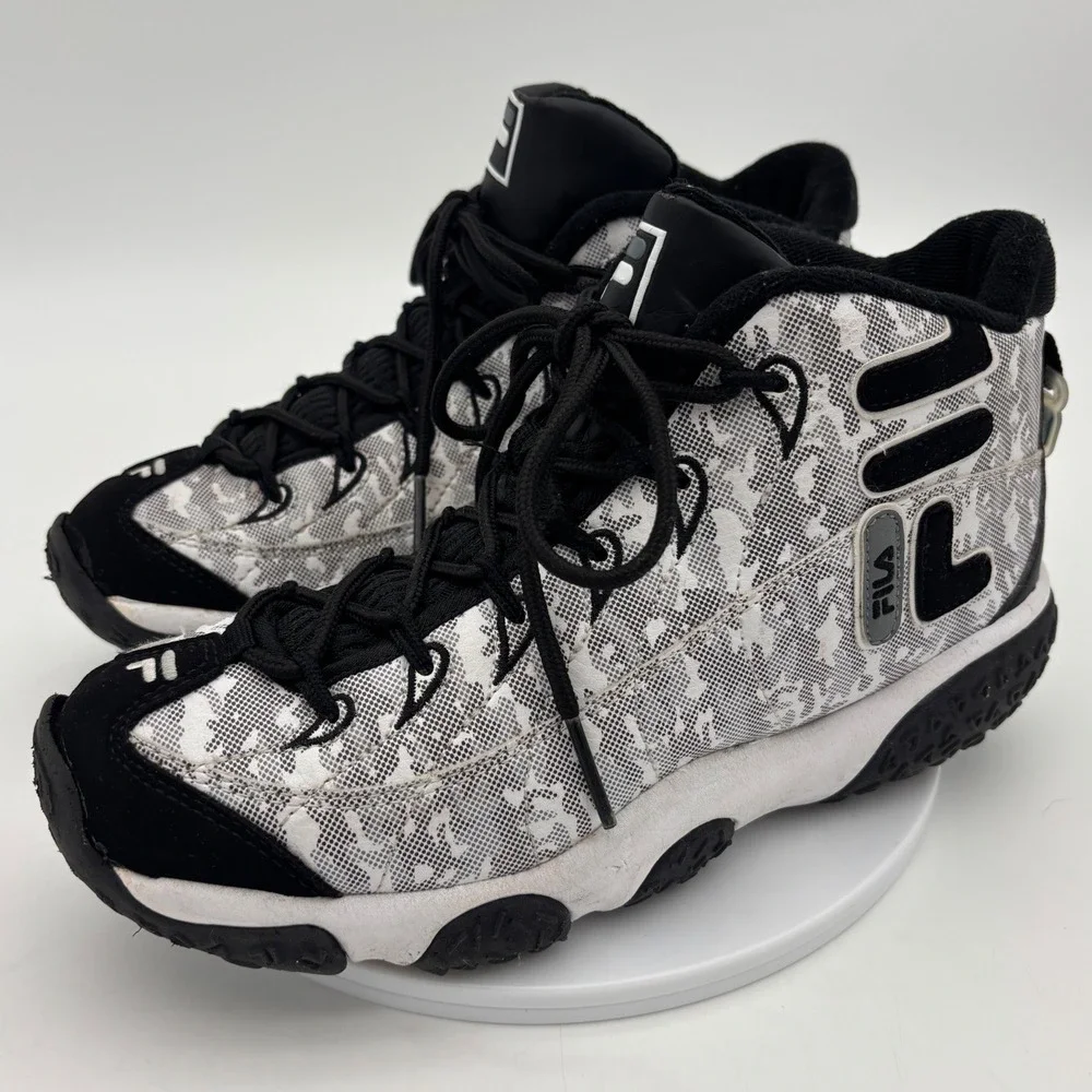 FILA Sneaker Shoe Basketball Black White Snake Dancer 6 Youth High Top 90s RARE